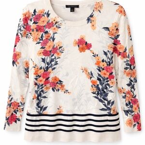 Talbots Floral Crew Neck Sweater large